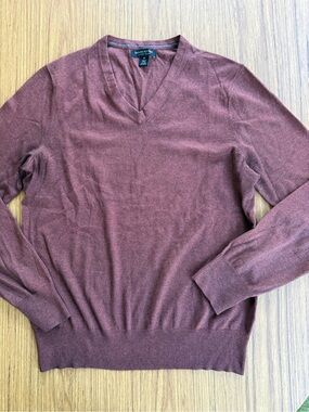 Banana Republic Men’s Cardigan Medium Brown Silk Cotton Cashmere